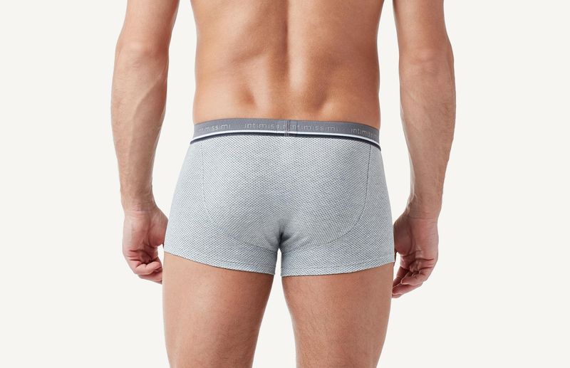 Boxer-de-Algodao-Elastico-com-Estampado-de-Micro-Bolinhas