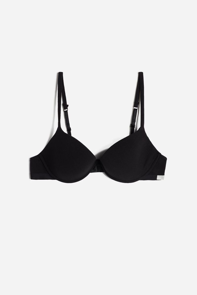 Sutiã Push-Up Bellissima Sensual Flowers - Preto - Oqvestir