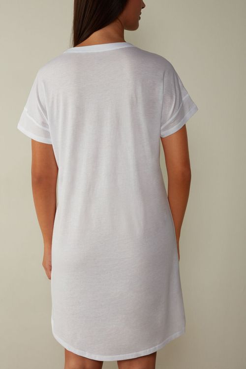 Camisa De Noite Em Algodão Supima Ultrafresh - Branco