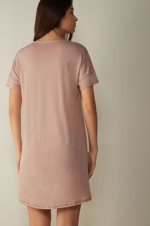Camisa De Noite Em Algodão Supima Ultrafresh - Rosa