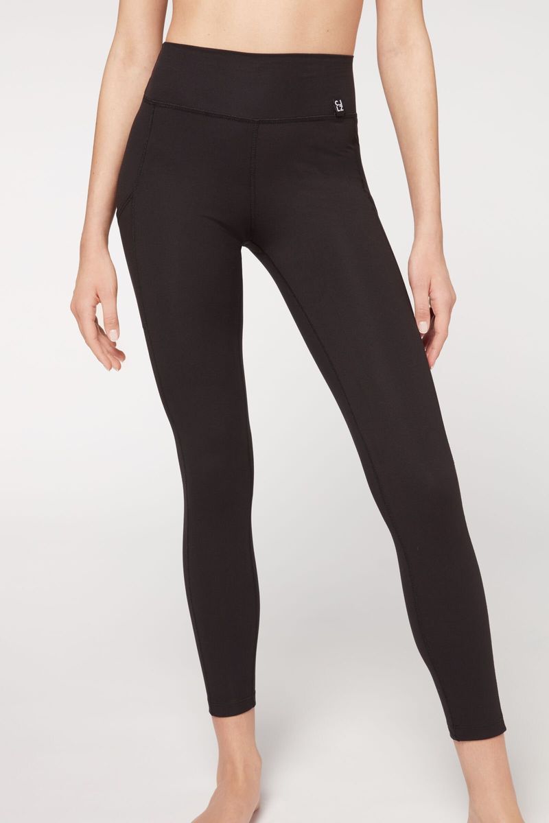 Leggings pretas Seamless Comfort, Leggings e calças desportivas de mulher