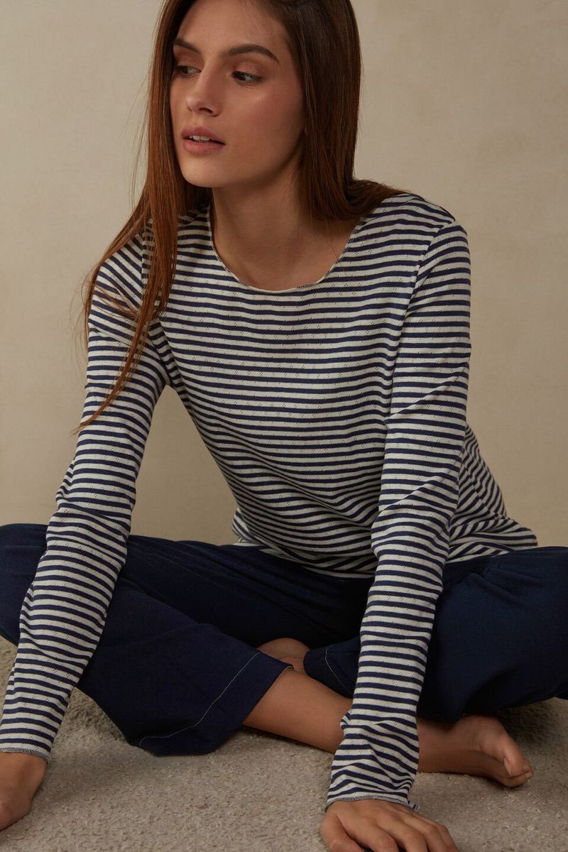CLD889A_900I_1-CAMISOLA-DE-MANGA-COMPRIDA-EM-ALGODAO-COM-PADRAO-PERFURADO-MY-COMFORT-ZONE