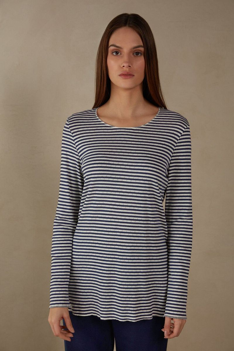 CLD889A_900I_3-CAMISOLA-DE-MANGA-COMPRIDA-EM-ALGODAO-COM-PADRAO-PERFURADO-MY-COMFORT-ZONE