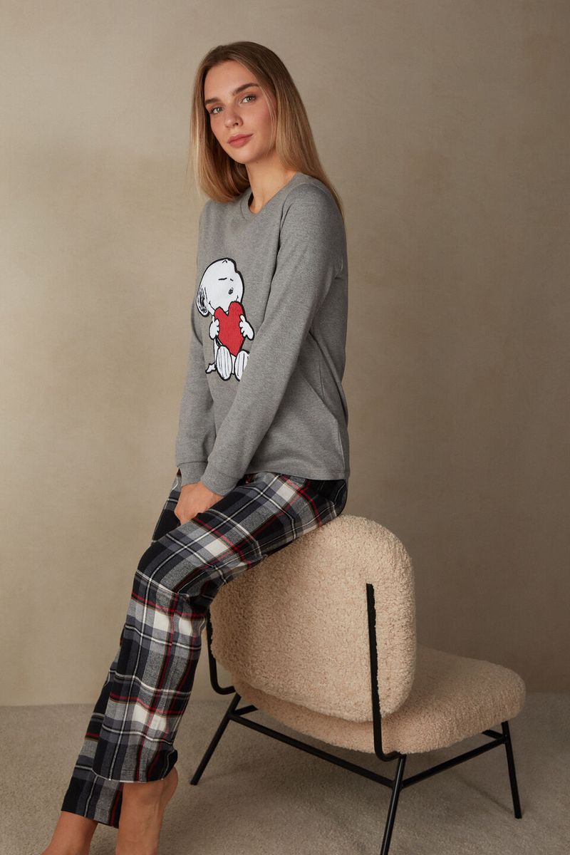 PLD911_976_1-PIJAMA-COMPRIDO-SNOOPY-COM-CORACAO-EM-INTERLOCK-DE-ALGODAO