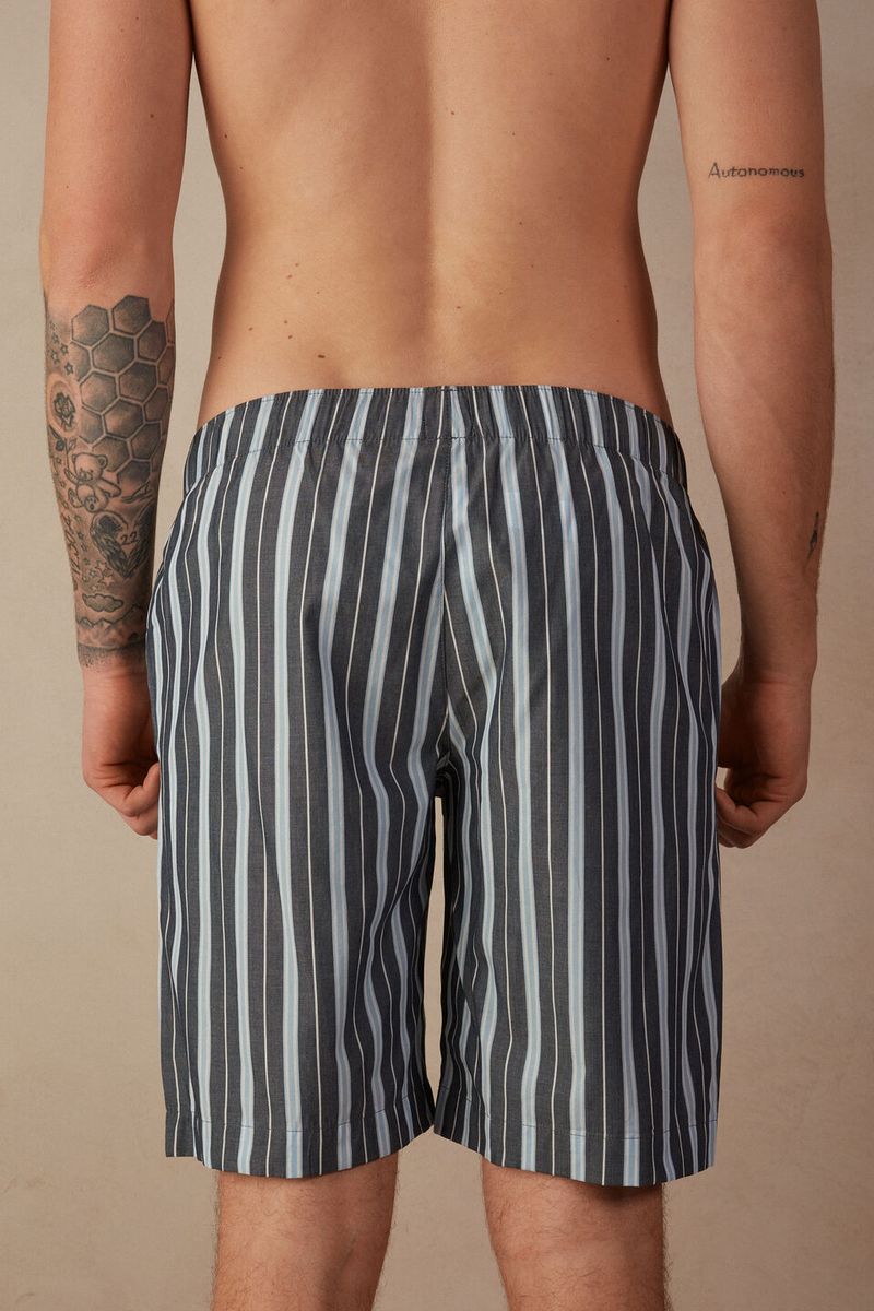 PUC271_303J_2-PANTALONE-CORTO-A-RIGHE-IN-TELA-DI-COTONE