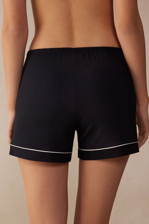 Shorts Em Modal Com Detalhes - Preto