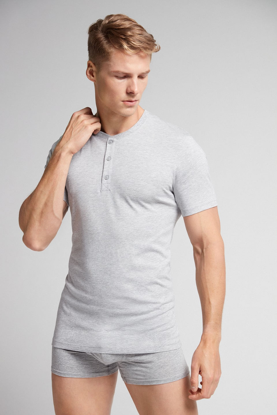 Camiseta Em Algodão Supima Manga Curta - Cinza