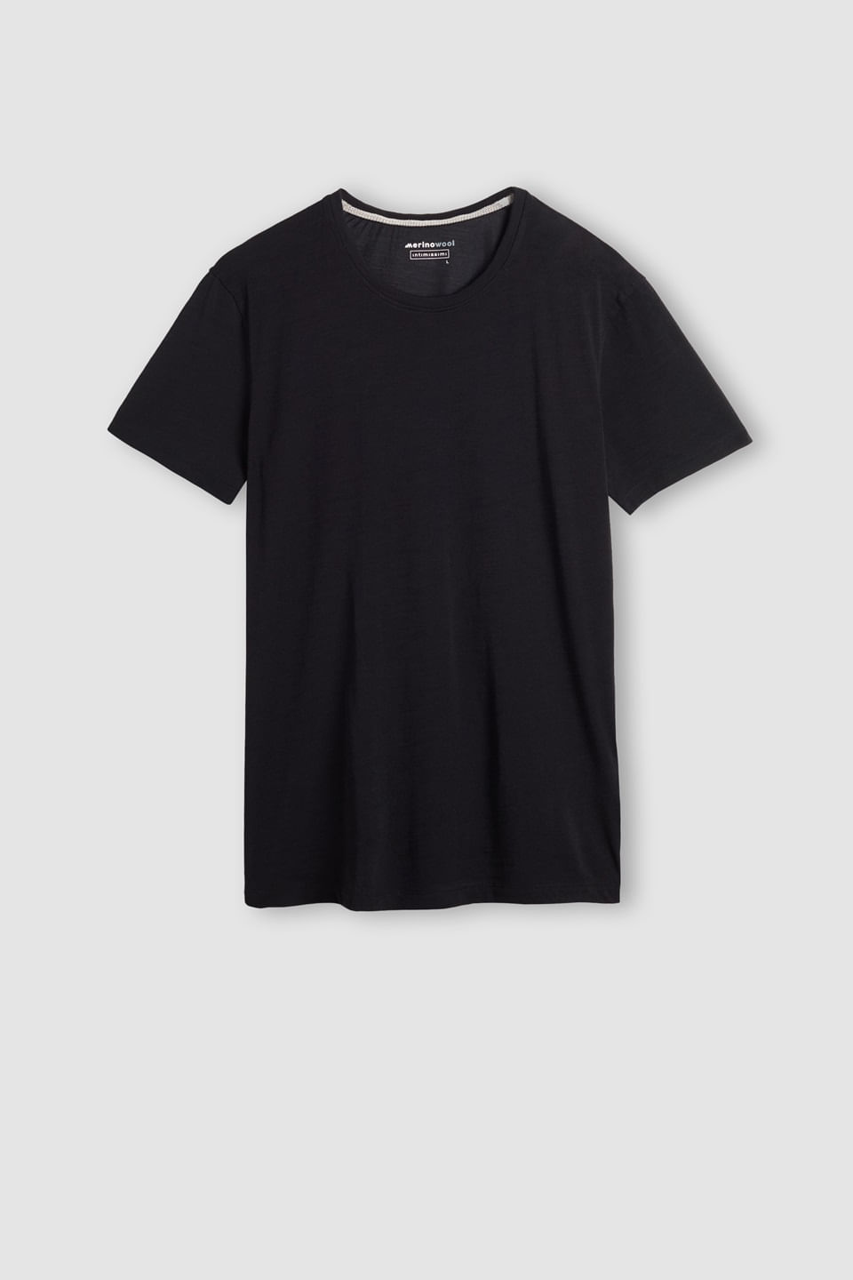 Camiseta De Manga Curta Em Lã Merino Elástica - Preto
