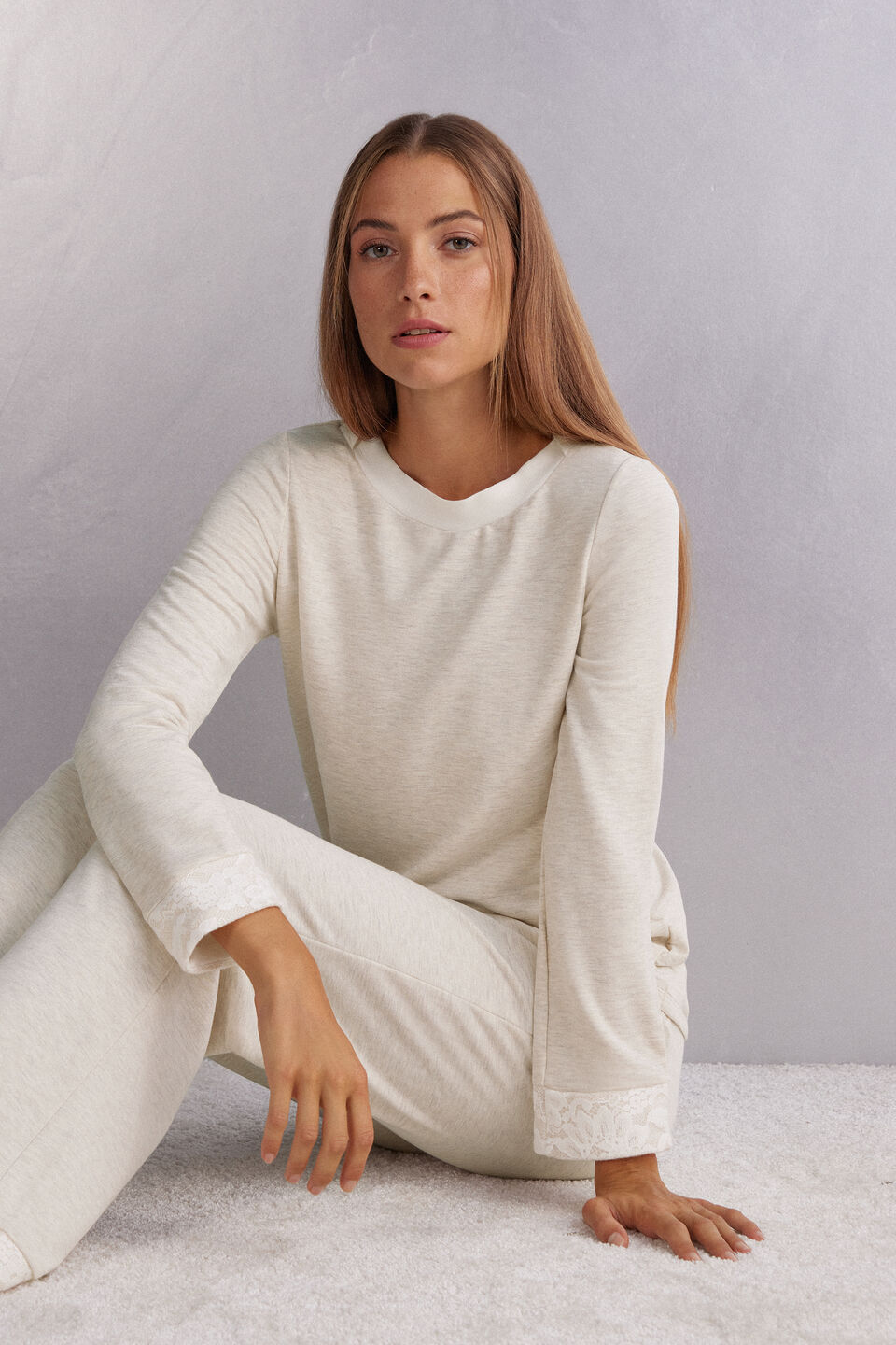 Blusa De Manga Comprida Baby It's Cold Outside - Off-White