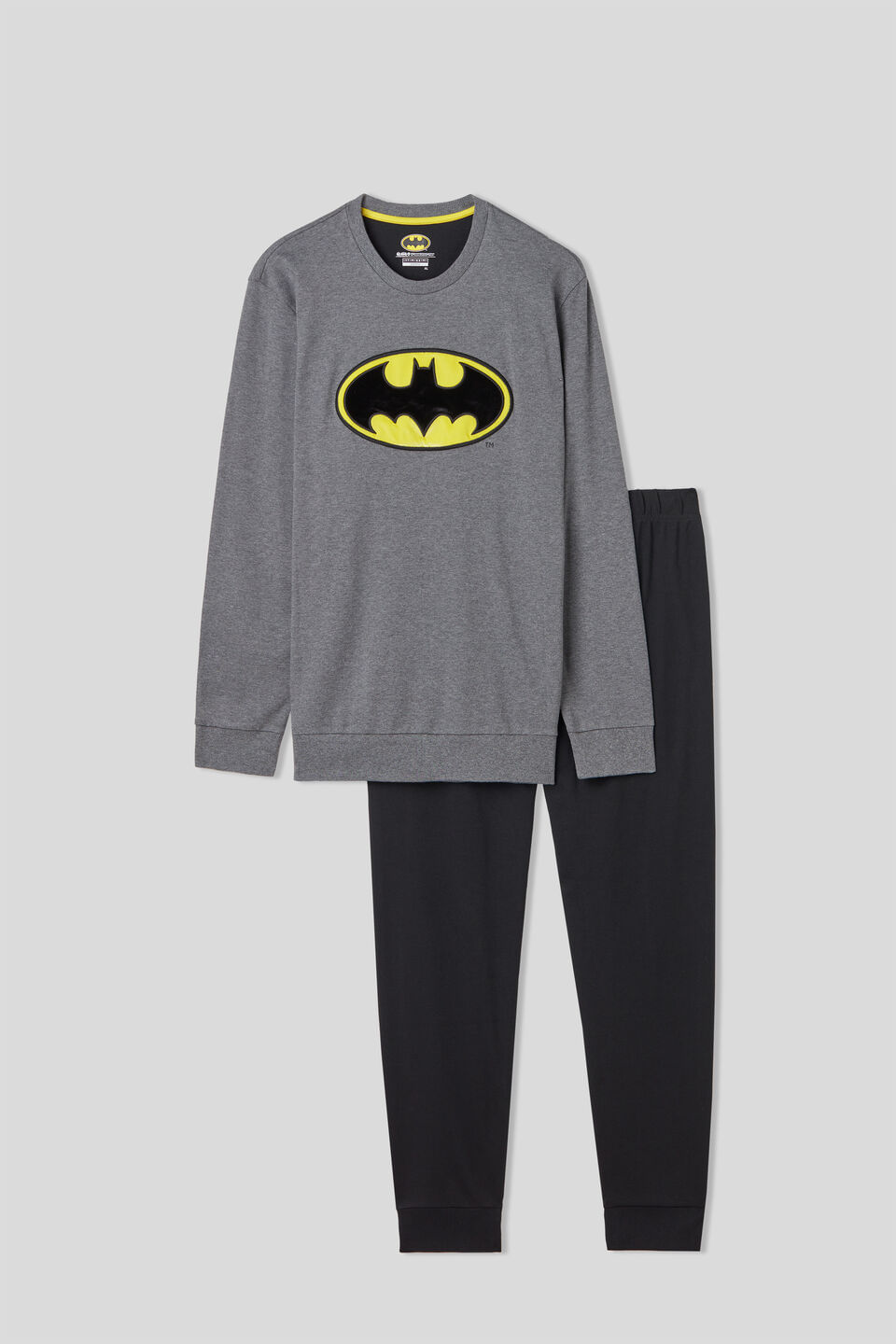 Pijama Comprido Batman Em Algodão - Cinza