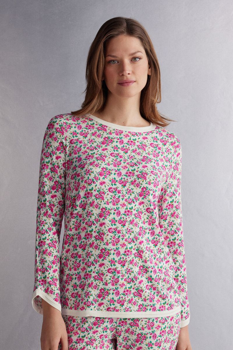 CLD2531_538J_3-MAGLIA-MANICA-LUNGA-IN-MODAL-LIFE-IS-A-FLOWER