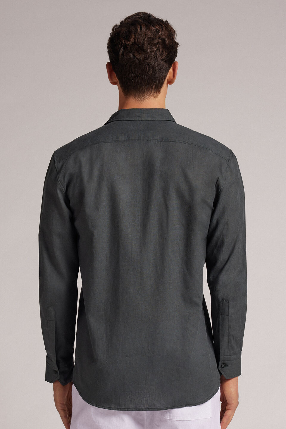 Camisa Em Linho e Algodão - Verde