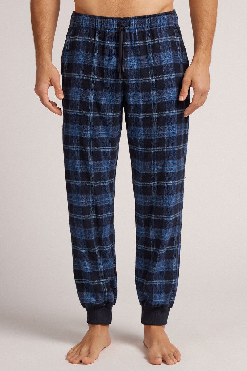 PUL439_732J_3-CALCAS-TELA-DE-ALGODAO-ESCOVADO-XADREZ-AZUL-DENIM