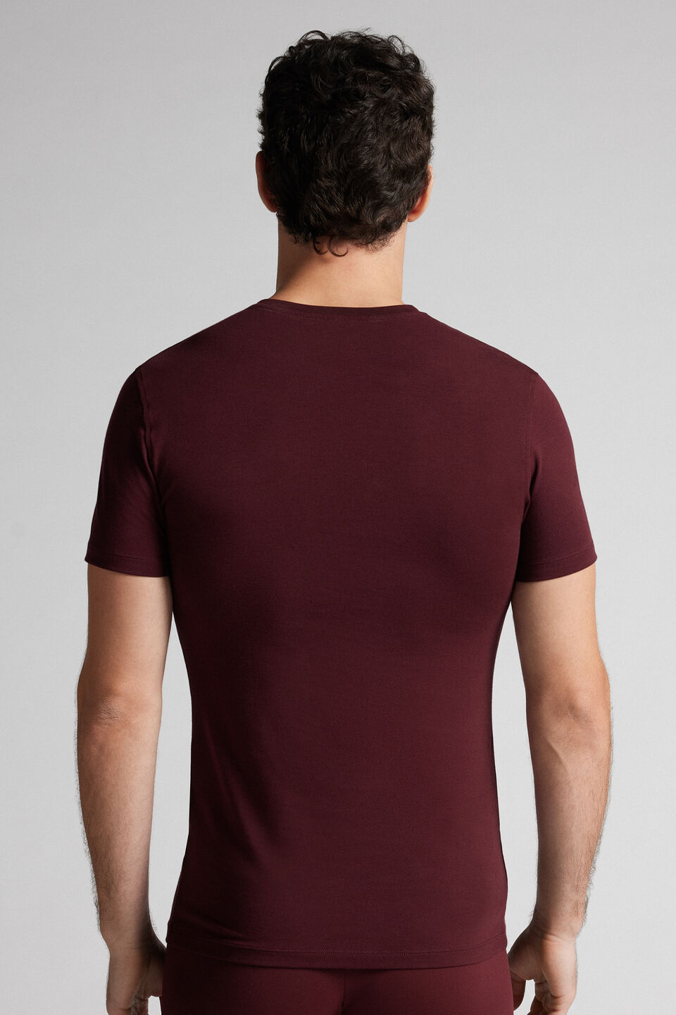 Camiseta Em Algodão Supima Elástico - Vermelho