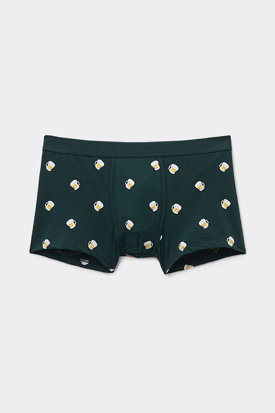 Cueca Boxer Com Estampa De Cervejas Em Algodão - Preto