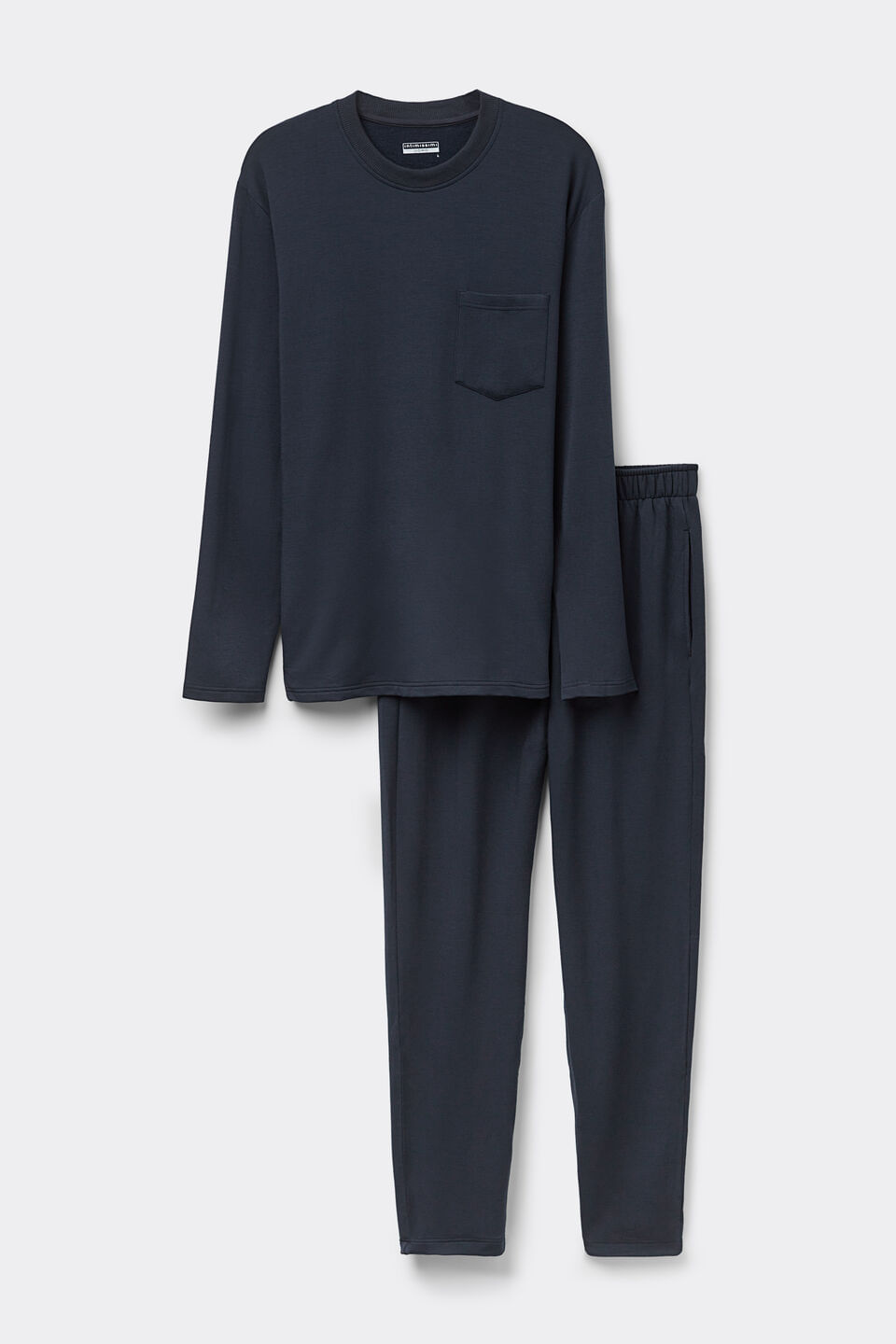 Pijama Comprido Em Felpa De Modal - Azul