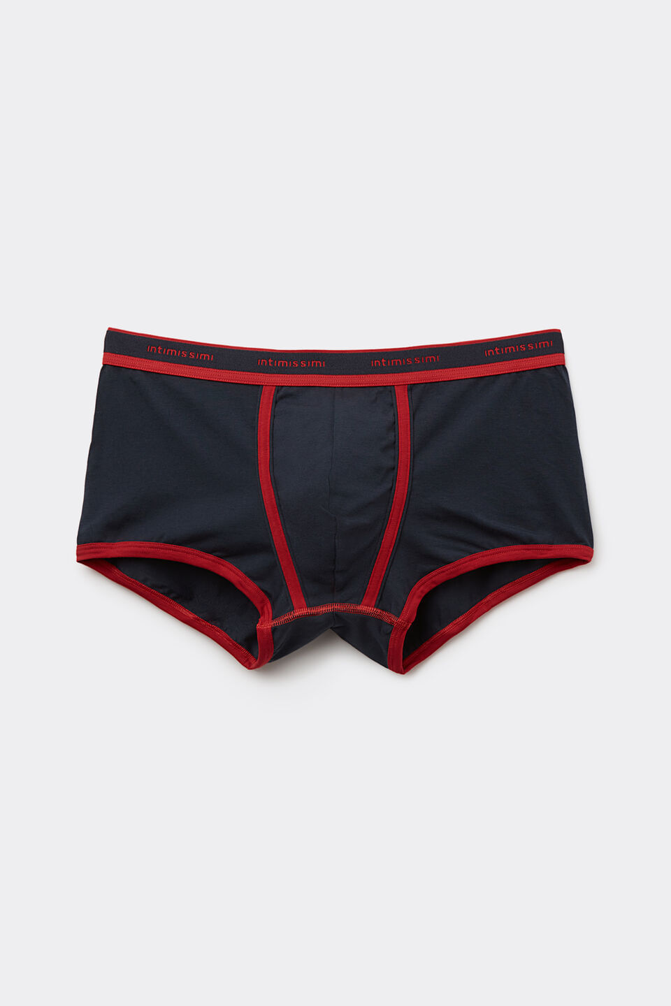 Cueca Boxer Em Algodão Supima Com Logotipo - Azul