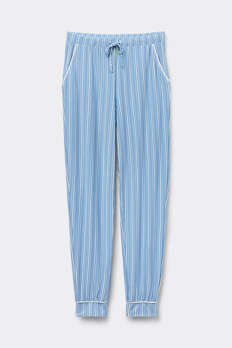Calça Jogger Em Modal Oxford Stripes - Azul