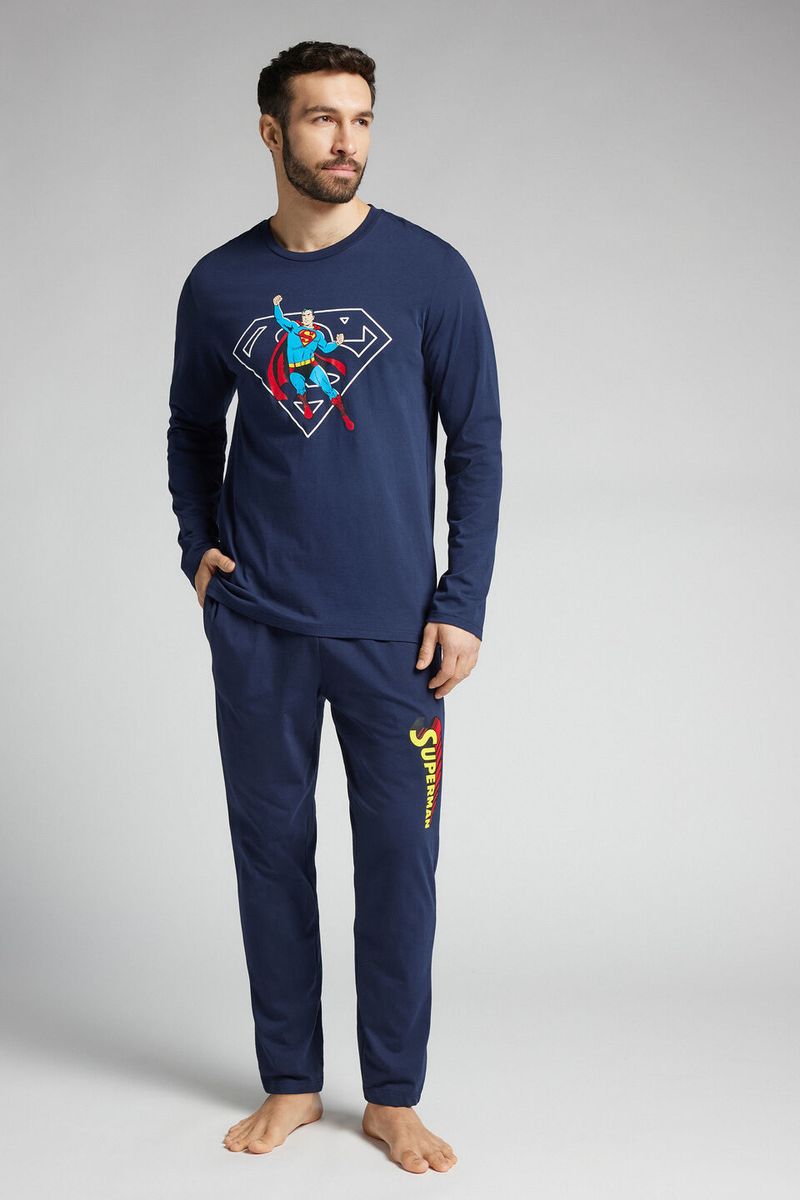 PLU457L_1467_1-PIJAMA-COMPRIDO-EM-ALGODAO-DC-COMICS-SUPER-HOMEM