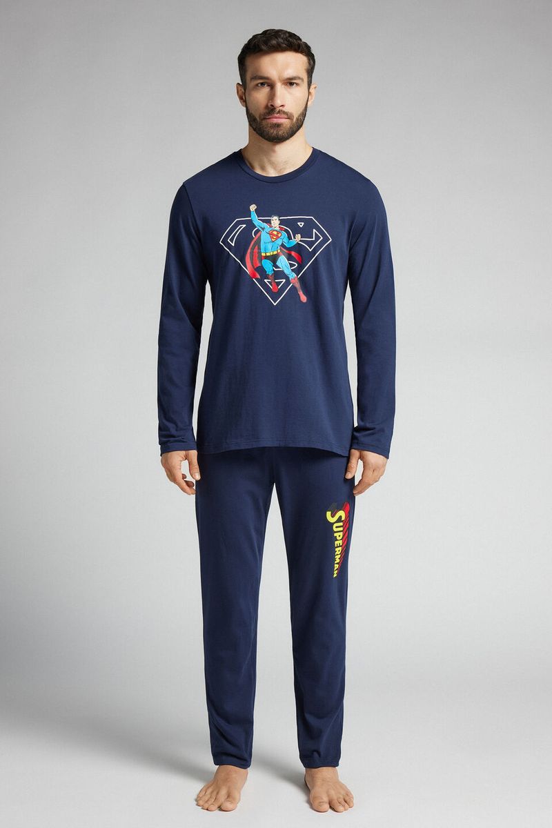 PLU457L_1467_3-PIJAMA-COMPRIDO-EM-ALGODAO-DC-COMICS-SUPER-HOMEM